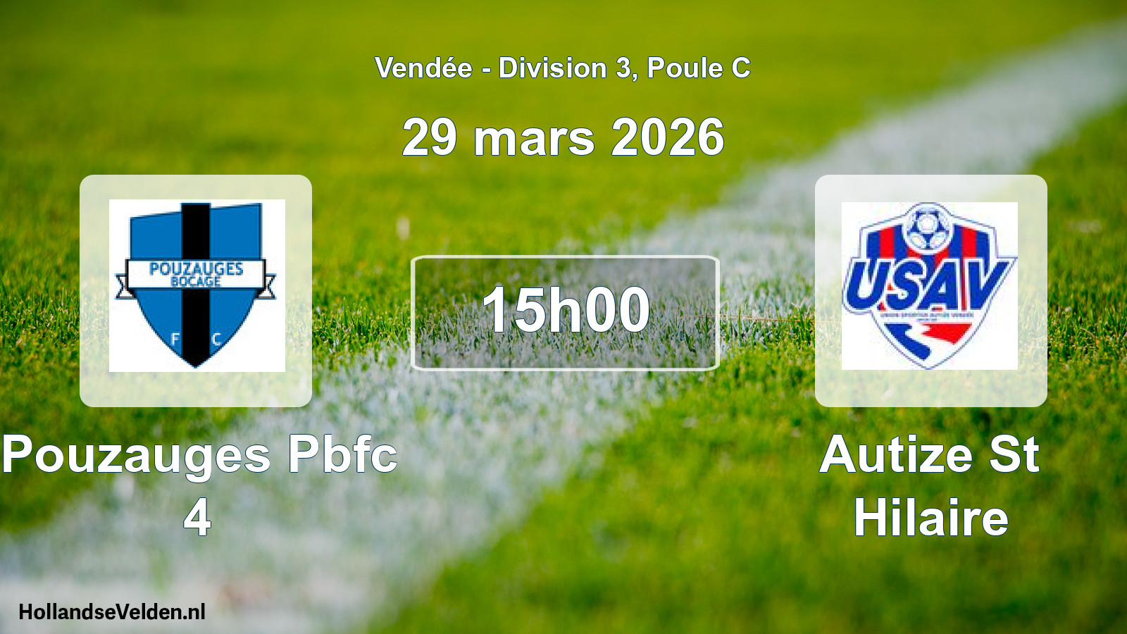 Geplande wedstrijd: Pouzauges Pbfc 4 - Autize St Hilaire (29 mars 2026)