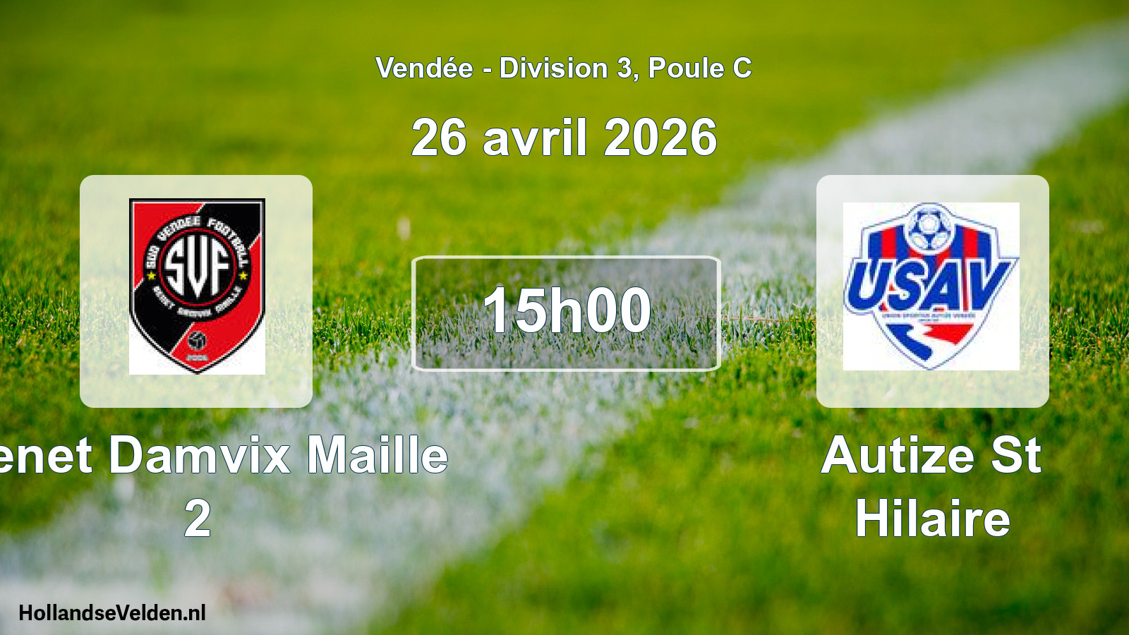 Geplande wedstrijd: Benet Damvix Maille 2 - Autize St Hilaire (26 avril 2026)