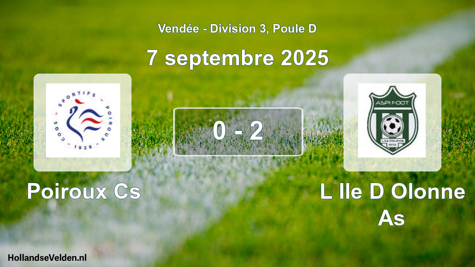 Gespeelde wedstrijd: Poiroux Cs - L Ile D Olonne As 0 - 2 (7 september 2025)
