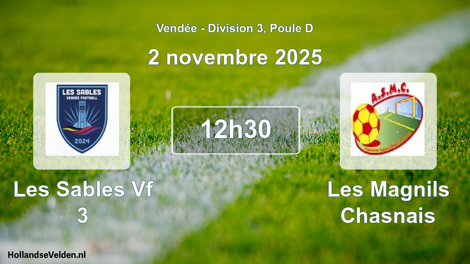 Geplande wedstrijd: Les Sables Vf 3 - Les Magnils Chasnais (2 november 2025)
