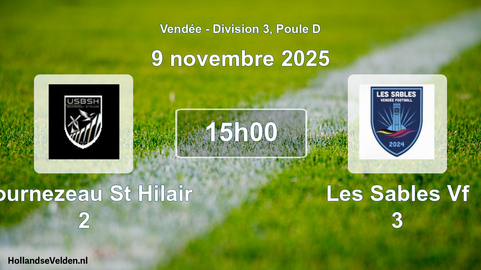 Geplande wedstrijd: Bournezeau St Hilair 2 - Les Sables Vf 3 (9 november 2025)
