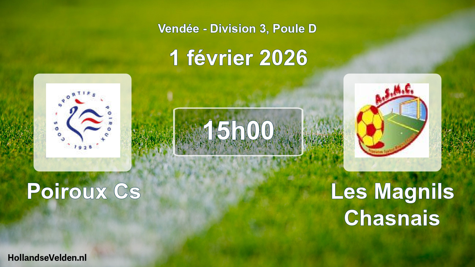 Scheduled Match: Poiroux Cs - Les Magnils Chasnais (1 February 2026)