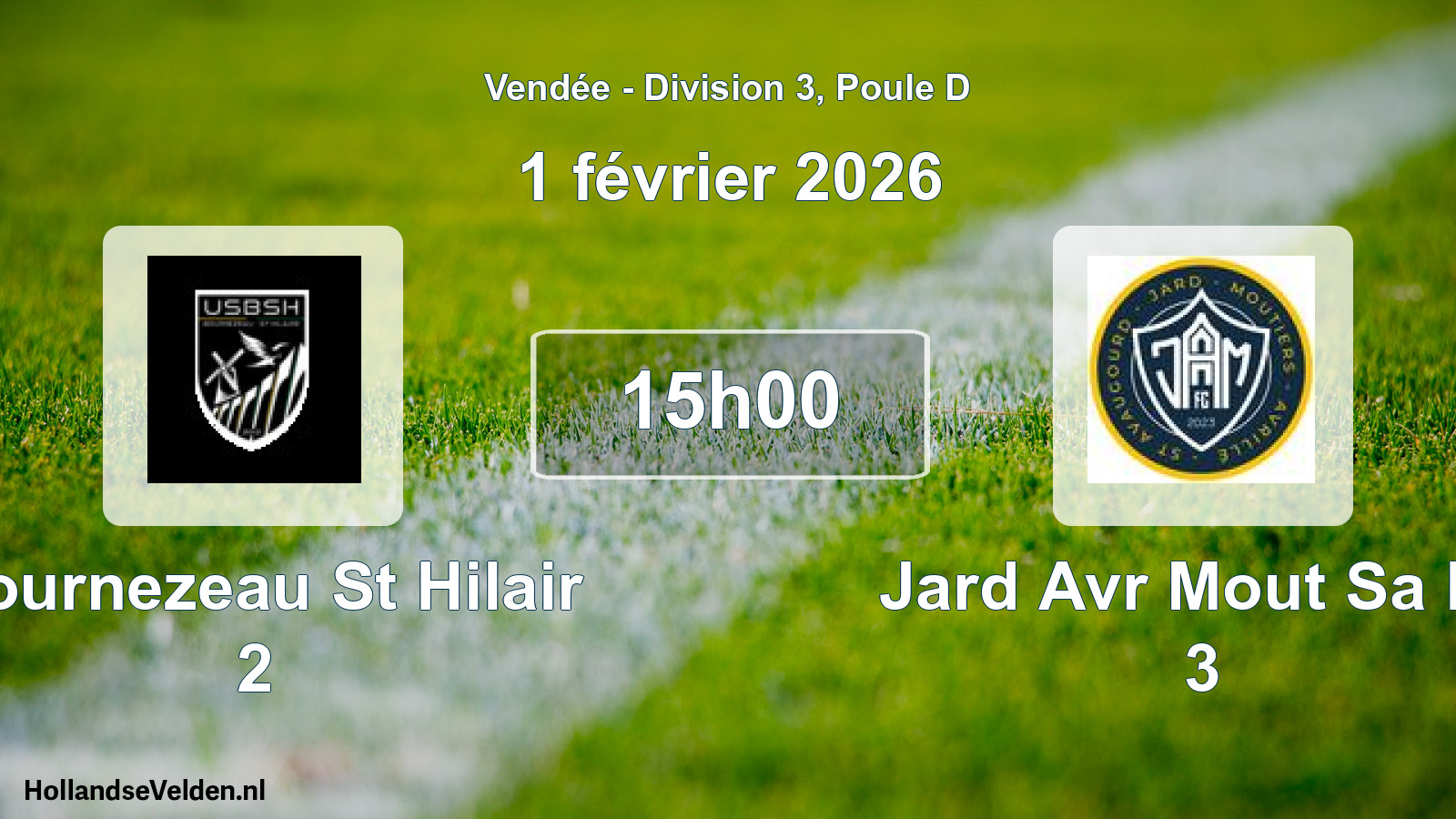 Geplande wedstrijd: Bournezeau St Hilair 2 - Jard Avr Mout Sa Fc 3 (1 février 2026)