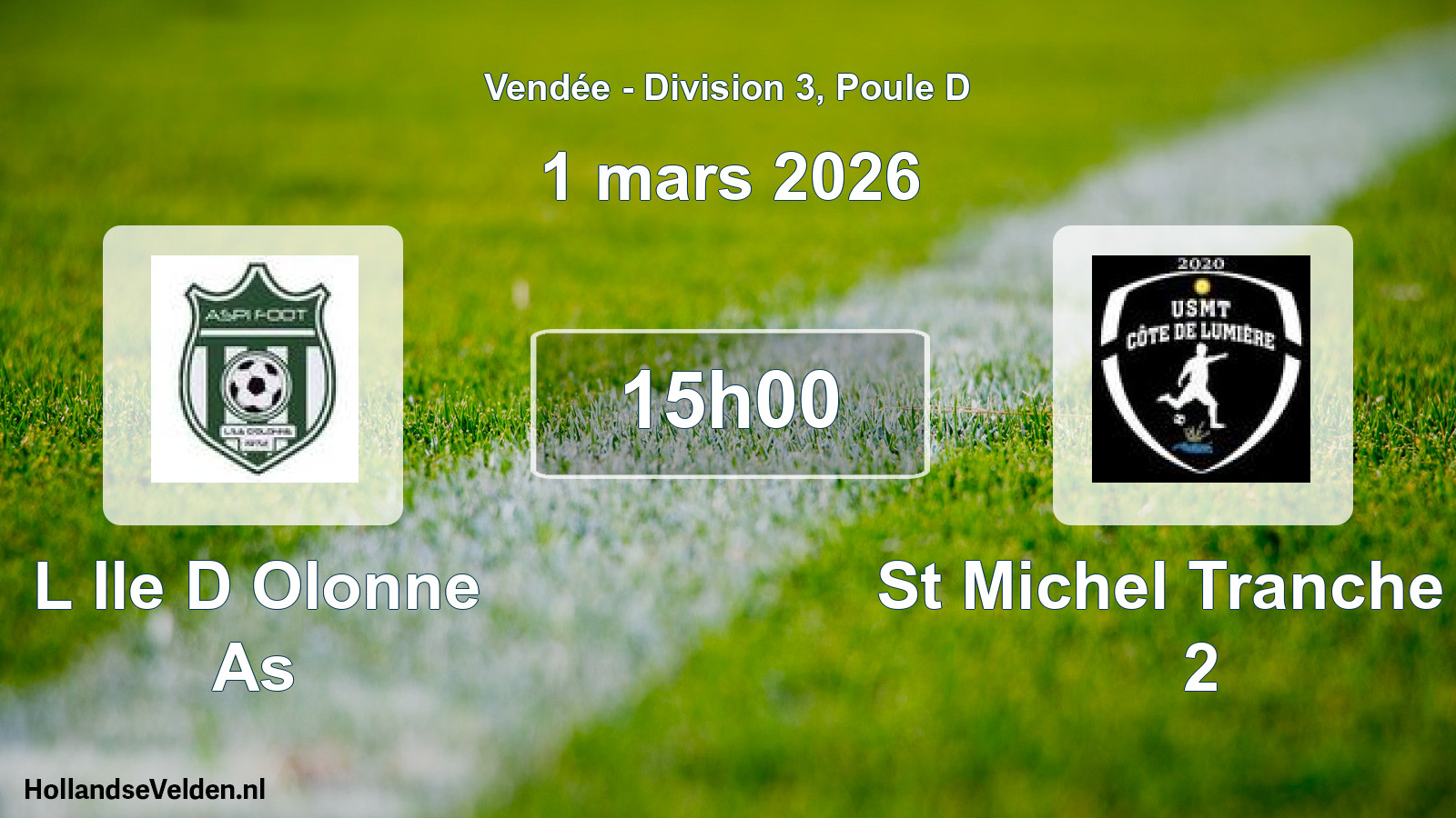 Geplande wedstrijd: L Ile D Olonne As - St Michel Tranche Tr 2 (1 mars 2026)