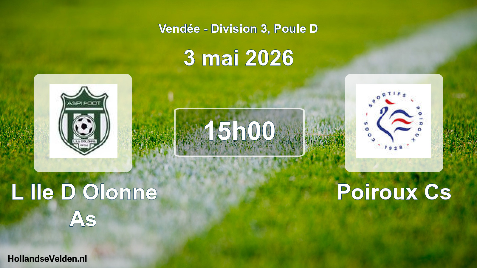 Geplande wedstrijd: L Ile D Olonne As - Poiroux Cs (3 mei 2026)