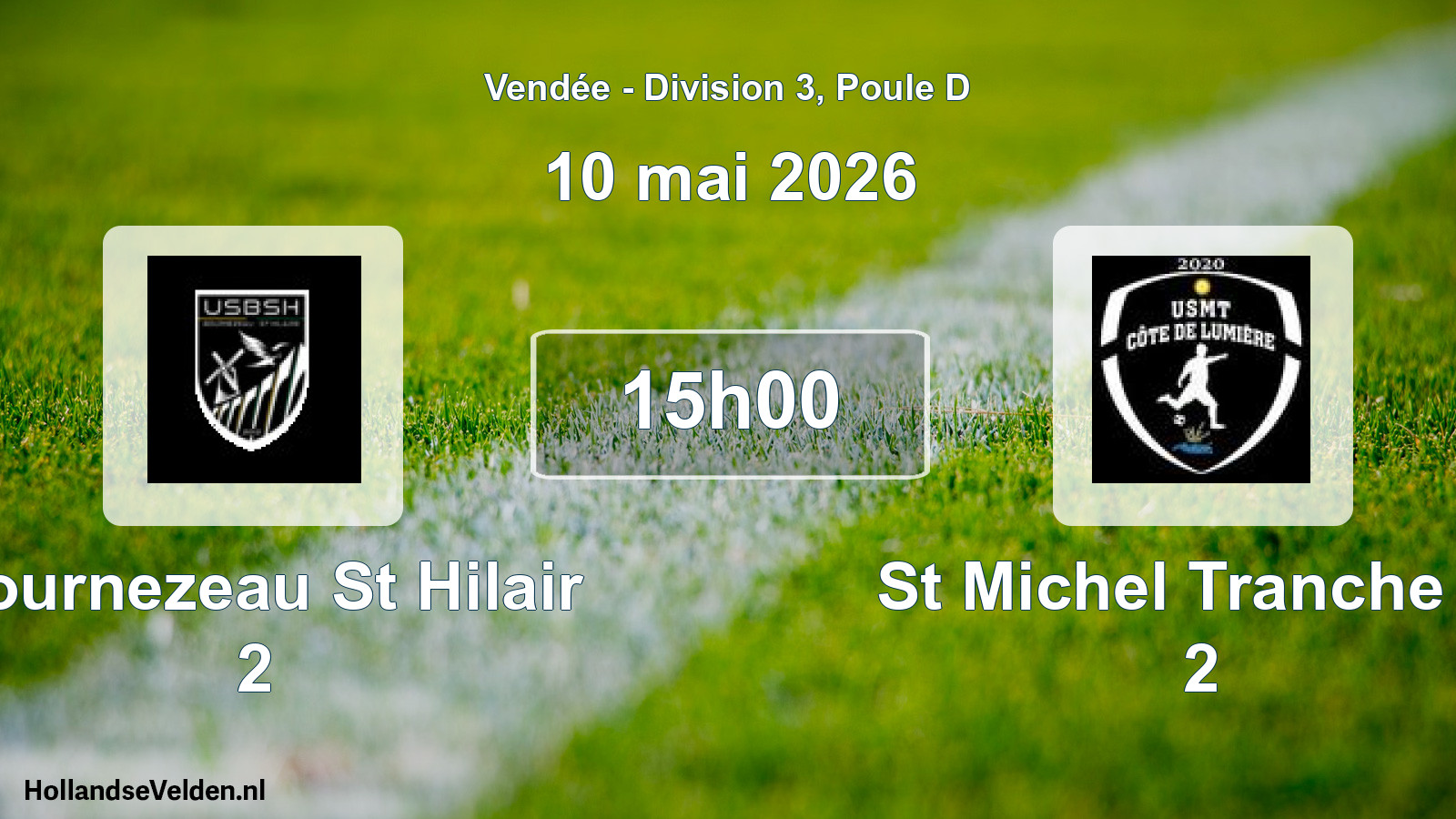 Geplande wedstrijd: Bournezeau St Hilair 2 - St Michel Tranche Tr 2 (10 mai 2026)