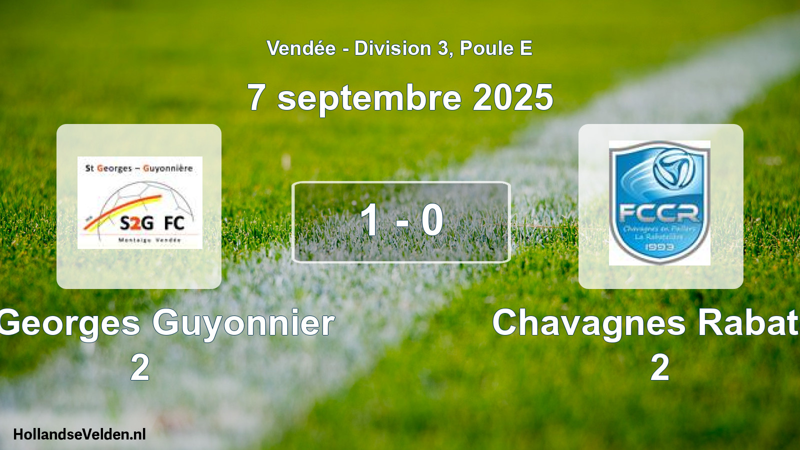 Gespeelde wedstrijd: St Georges Guyonnier 2 - Chavagnes Rabatel 2 1 - 0 (7 septembre 2025)