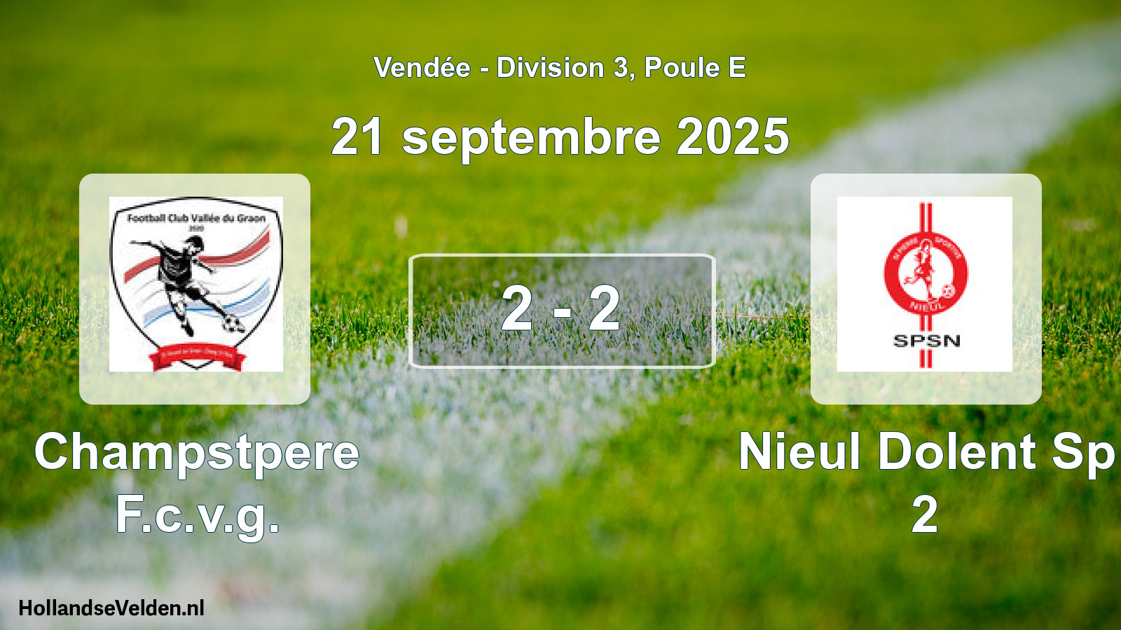 Gespeelde wedstrijd: Champstpere F.c.v.g. - Nieul Dolent Sp 2 2 - 2 (21 septembre 2025)