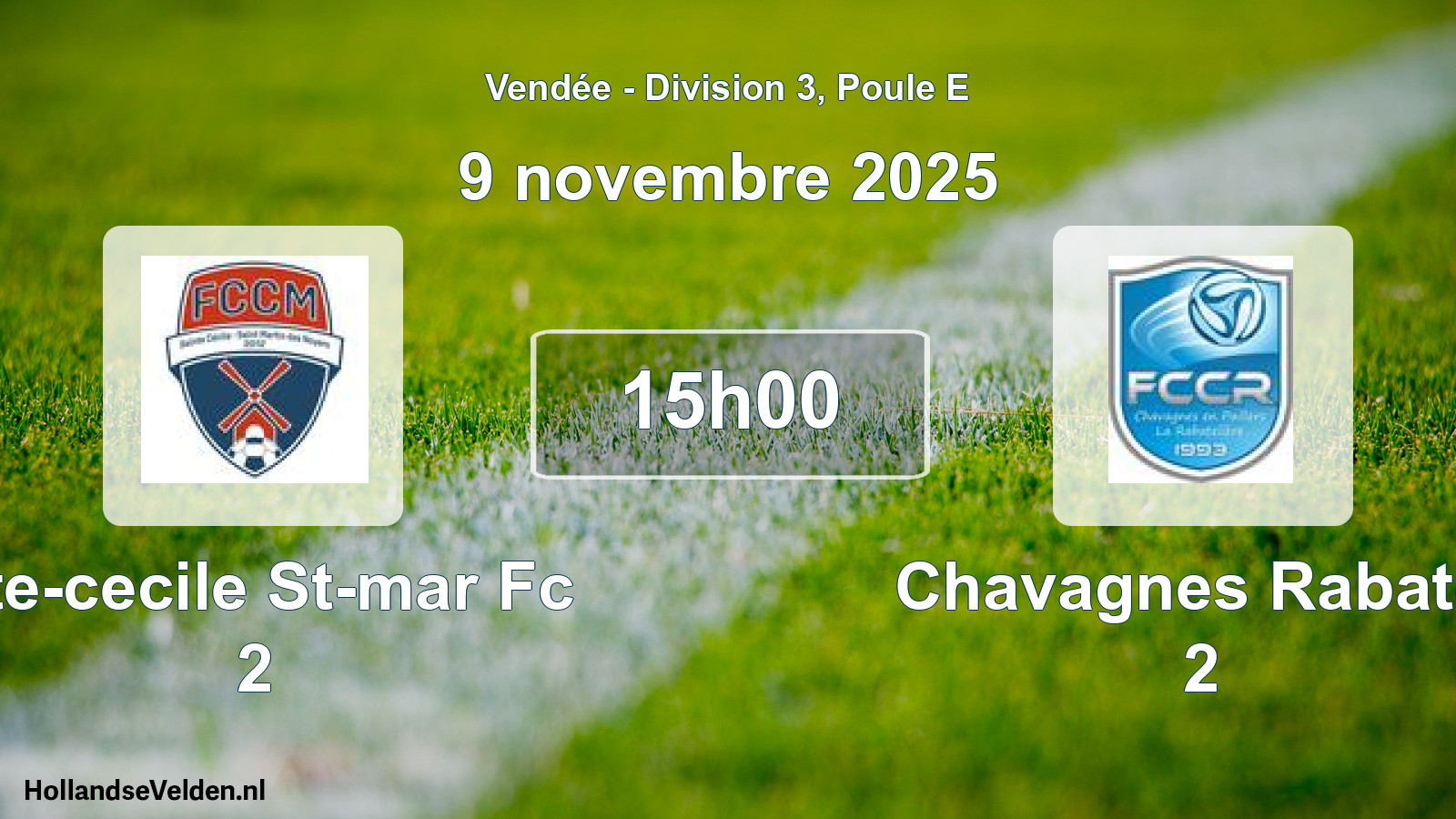 Geplande wedstrijd: Ste-cecile St-mar Fc 2 - Chavagnes Rabatel 2 (9 novembre 2025)