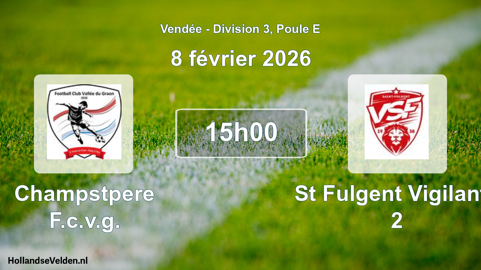 Geplande wedstrijd: Champstpere F.c.v.g. - St Fulgent Vigilante 2 (8 février 2026)
