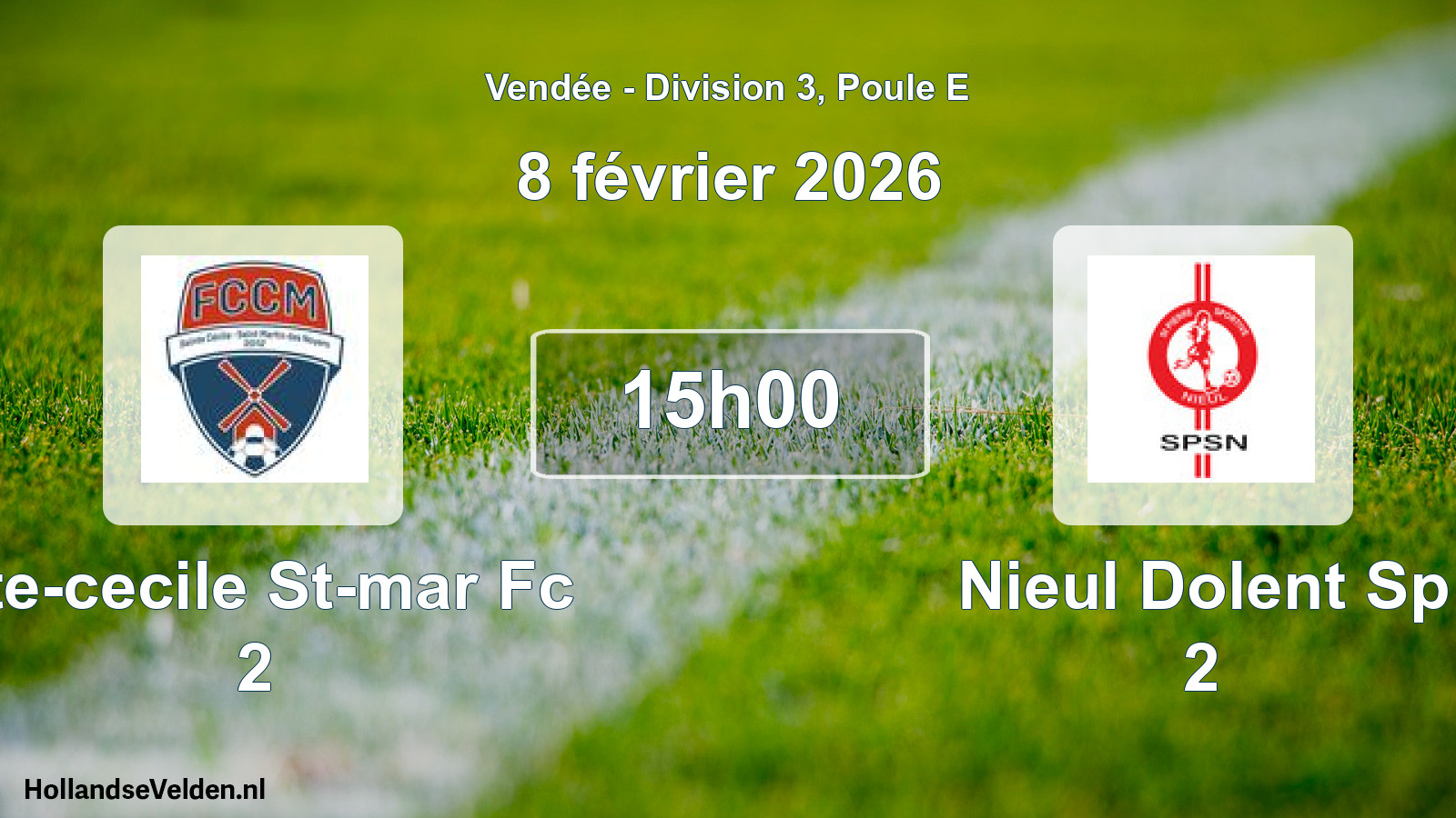 Geplande wedstrijd: Ste-cecile St-mar Fc 2 - Nieul Dolent Sp 2 (8 février 2026)