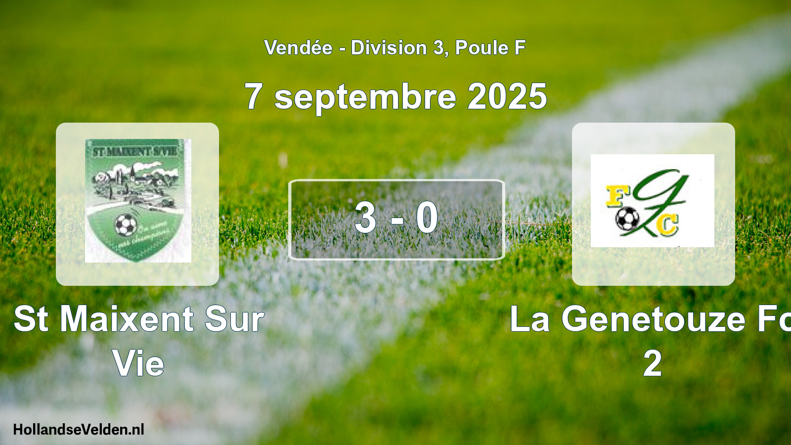 Gespeelde wedstrijd: St Maixent Sur Vie - La Genetouze Fc 2 3 - 0 (7 september 2025)