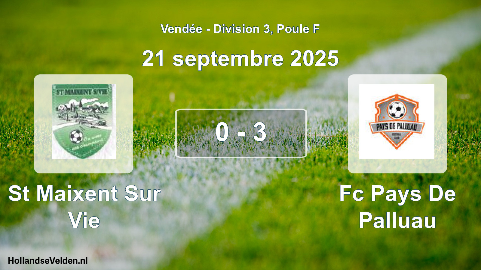 Total number of matches played: St Maixent Sur Vie - Fc Pays De Palluau 0 - 3 (21 September 2025)
