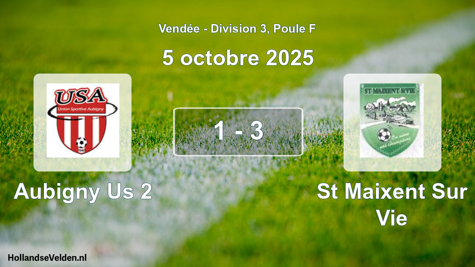Gespeelde wedstrijd: Aubigny Us 2 - St Maixent Sur Vie 1 - 3 (5 octobre 2025)