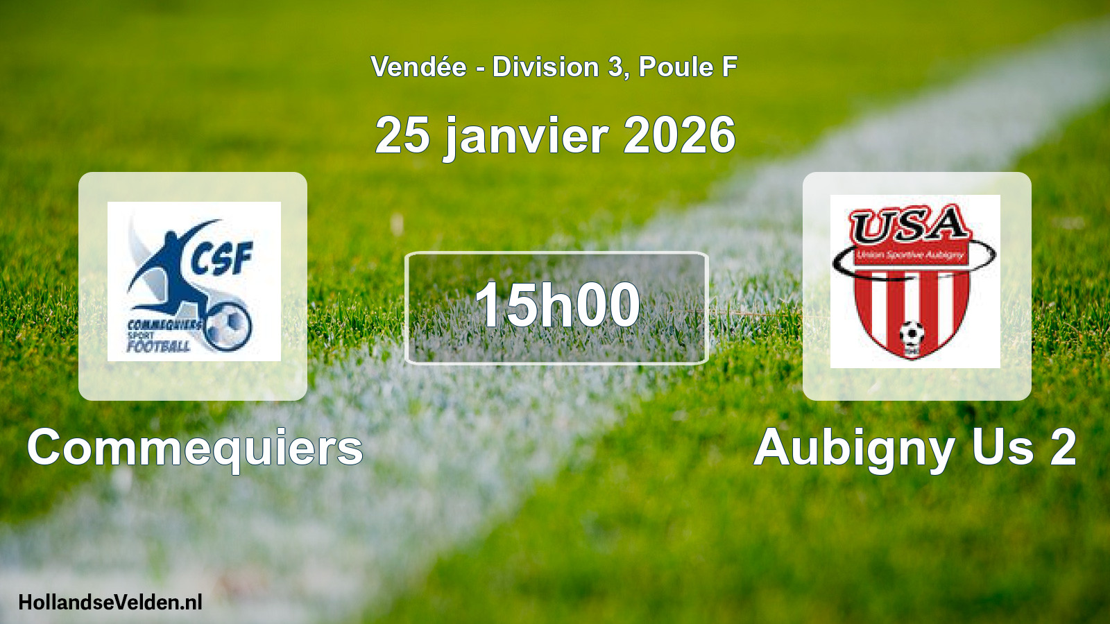 Geplande wedstrijd: Commequiers - Aubigny Us 2 (25 januari 2026)