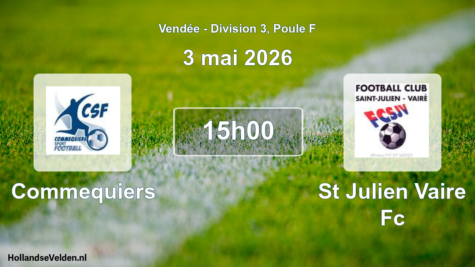 Geplande wedstrijd: Commequiers - St Julien Vaire Fc (3 mai 2026)
