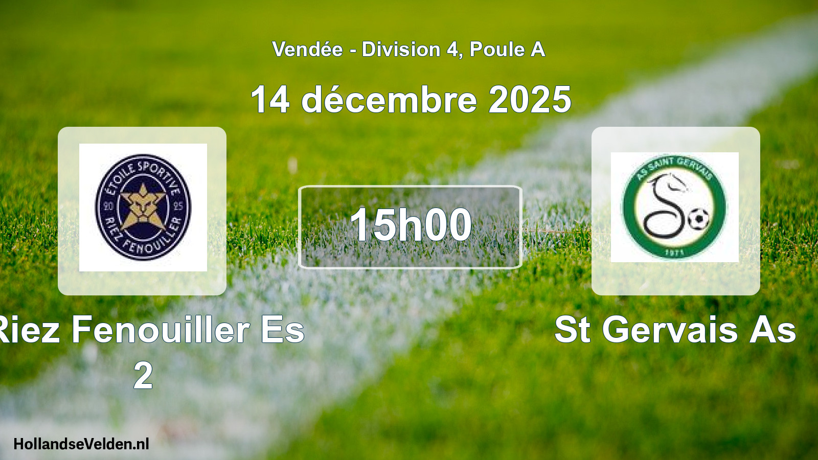Scheduled Match: Riez Fenouiller Es 2 - St Gervais As (14 December 2025)