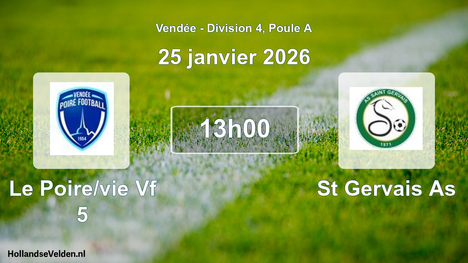 Scheduled Match: Le Poire/vie Vf 5 - St Gervais As (25 January 2026)