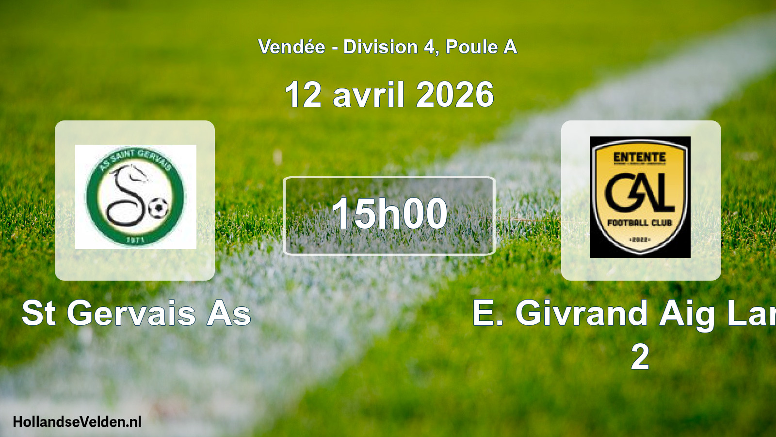Geplande wedstrijd: St Gervais As - E. Givrand Aig Land 2 (12 april 2026)