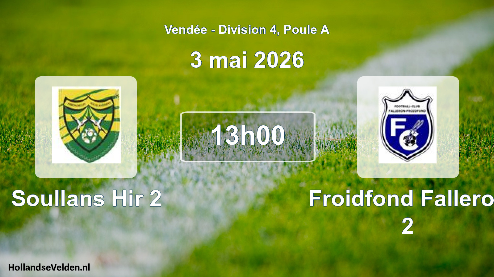 Geplande wedstrijd: Soullans Hir 2 - Froidfond Falleron 2 (3 mai 2026)