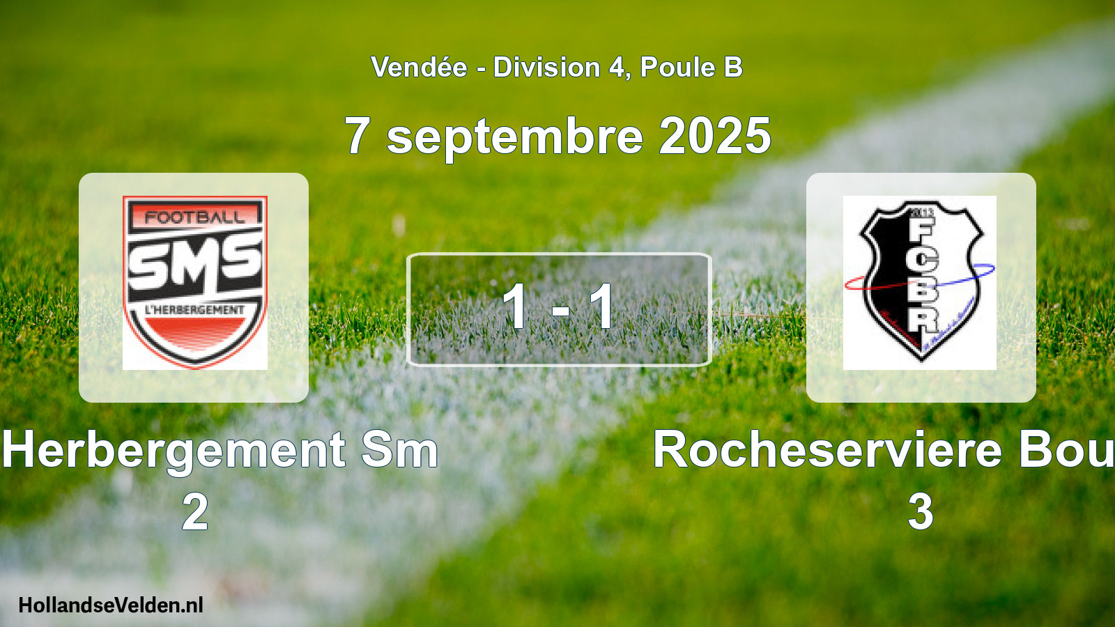 Total number of matches played: L Herbergement Sm 2 - Rocheserviere Bouain 3 1 - 1 (7 September 2025)