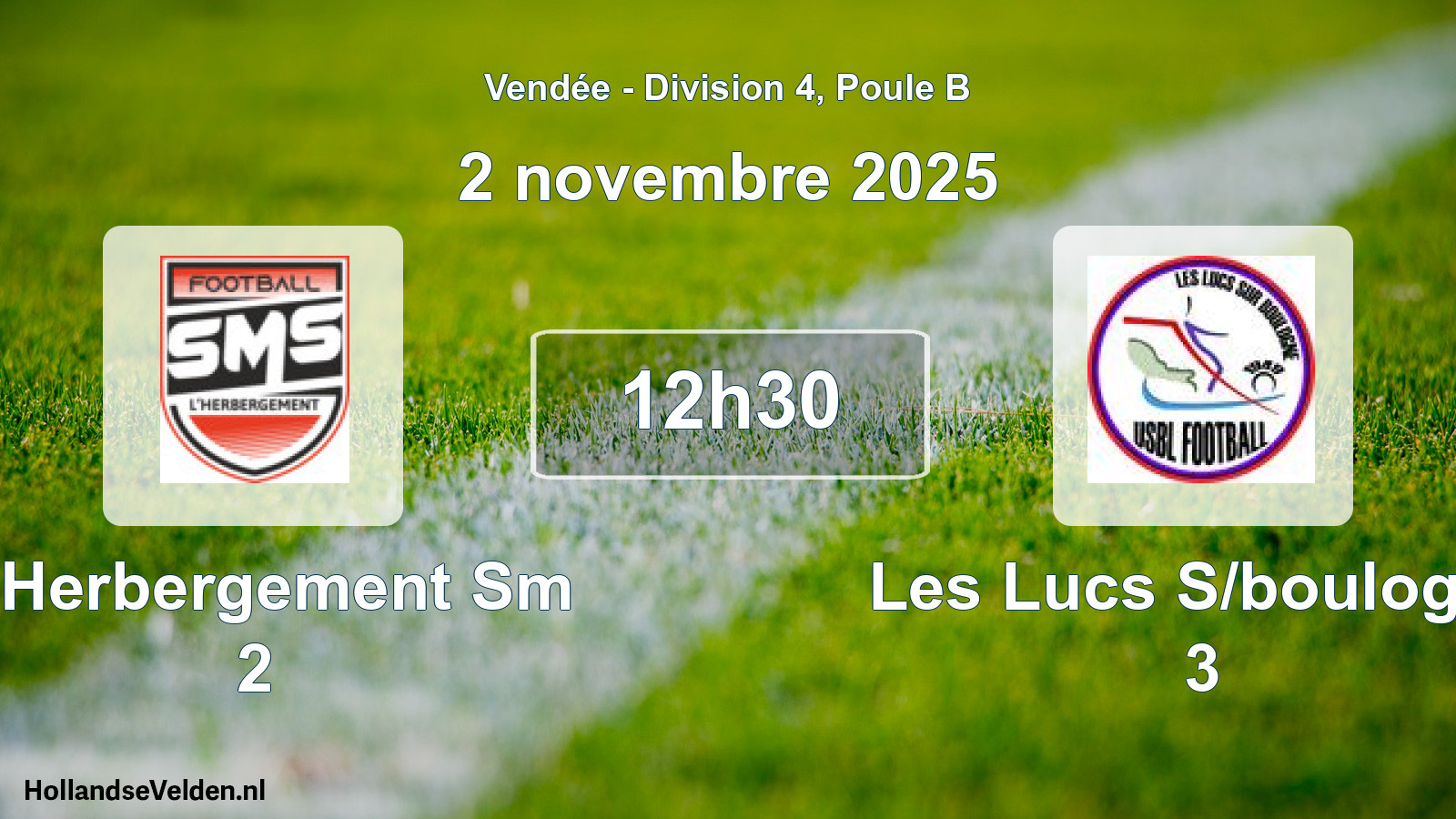 Geplande wedstrijd: L Herbergement Sm 2 - Les Lucs S/boulogne 3 (2 novembre 2025)