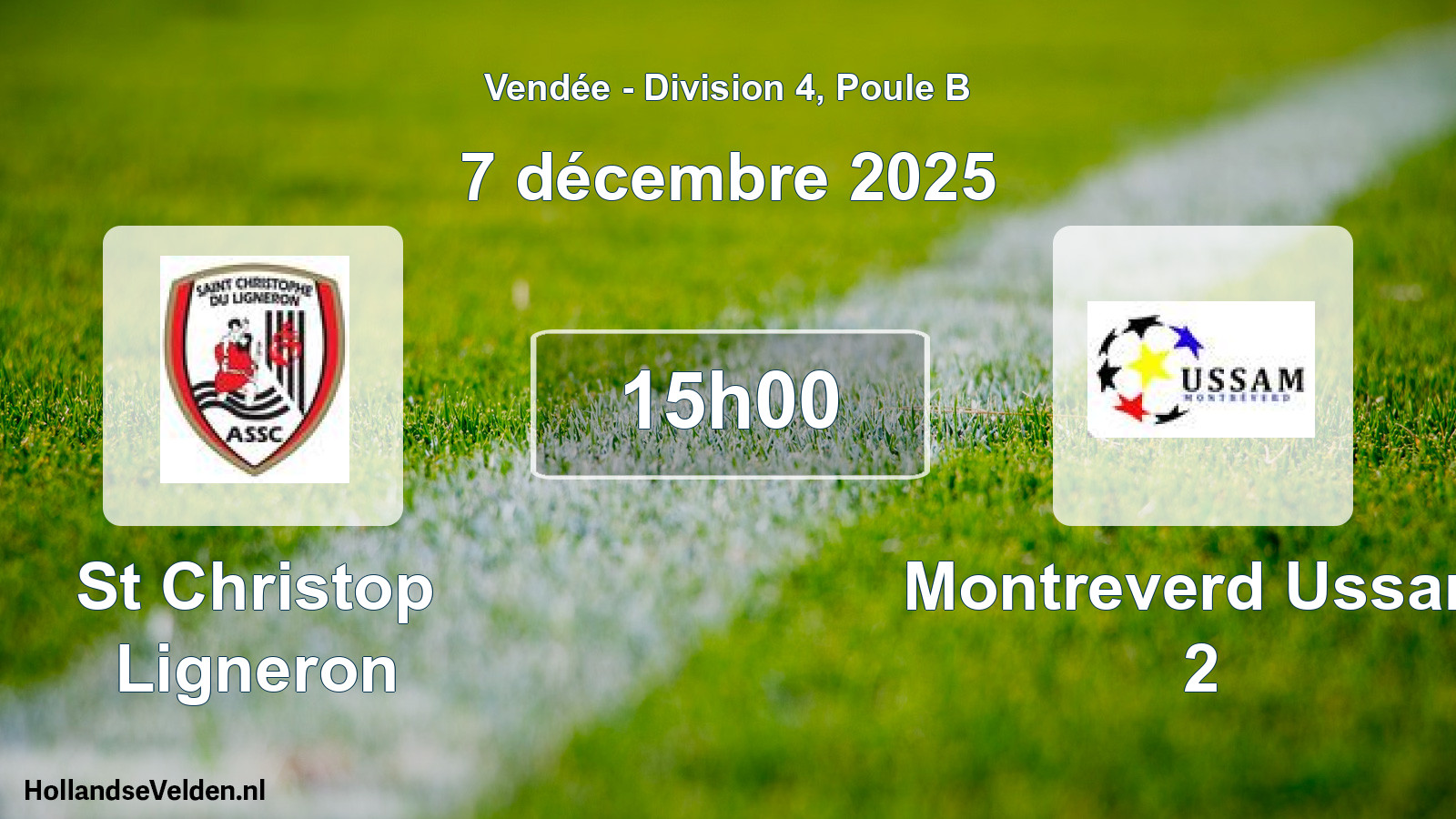 Geplande wedstrijd: St Christop Ligneron - Montreverd Ussam 2 (7 december 2025)