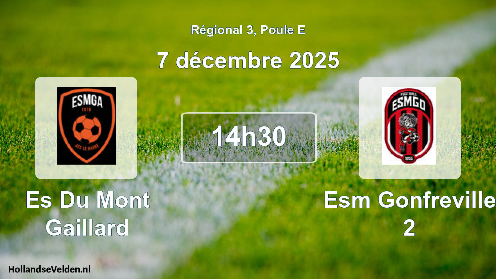 Geplande wedstrijd: Es Du Mont Gaillard - Esm Gonfreville 2 (7 december 2025)