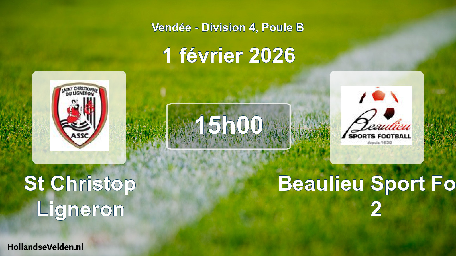 Scheduled Match: St Christop Ligneron - Beaulieu Sport Foot 2 (1 February 2026)
