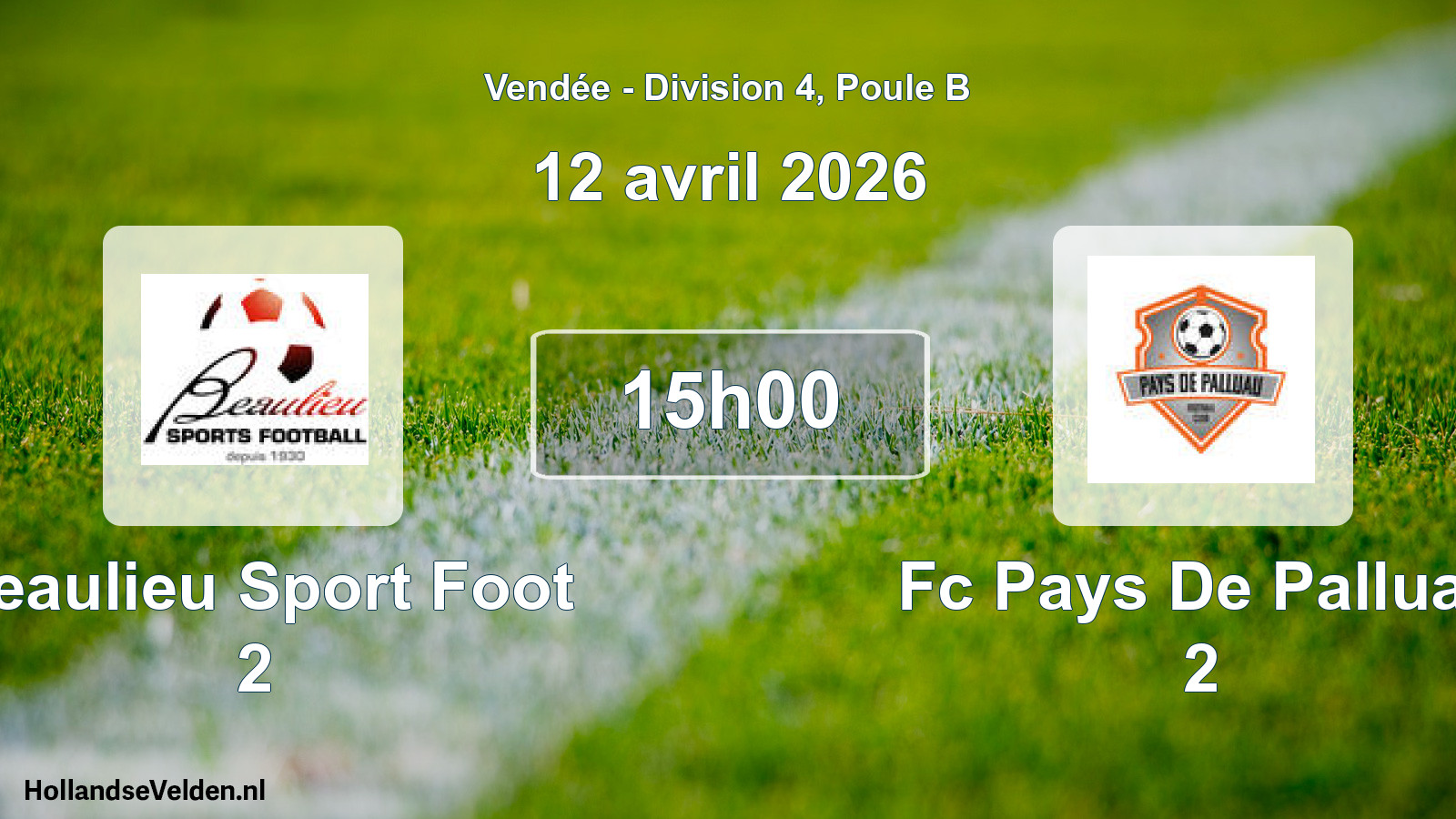 Geplande wedstrijd: Beaulieu Sport Foot 2 - Fc Pays De Palluau 2 (12 april 2026)