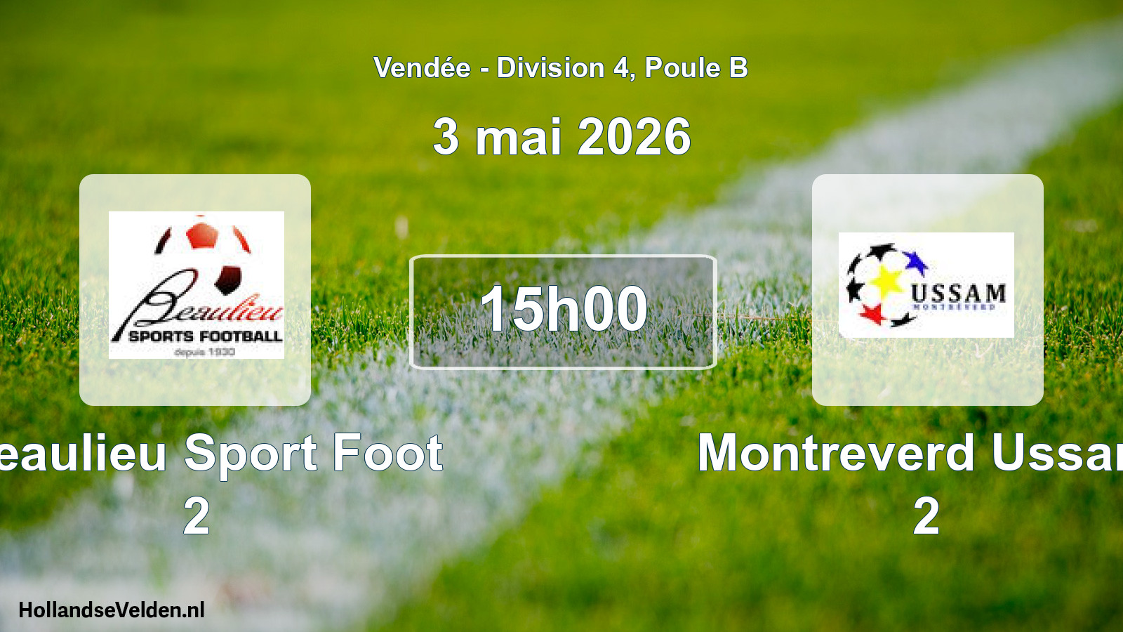Geplande wedstrijd: Beaulieu Sport Foot 2 - Montreverd Ussam 2 (3 mai 2026)