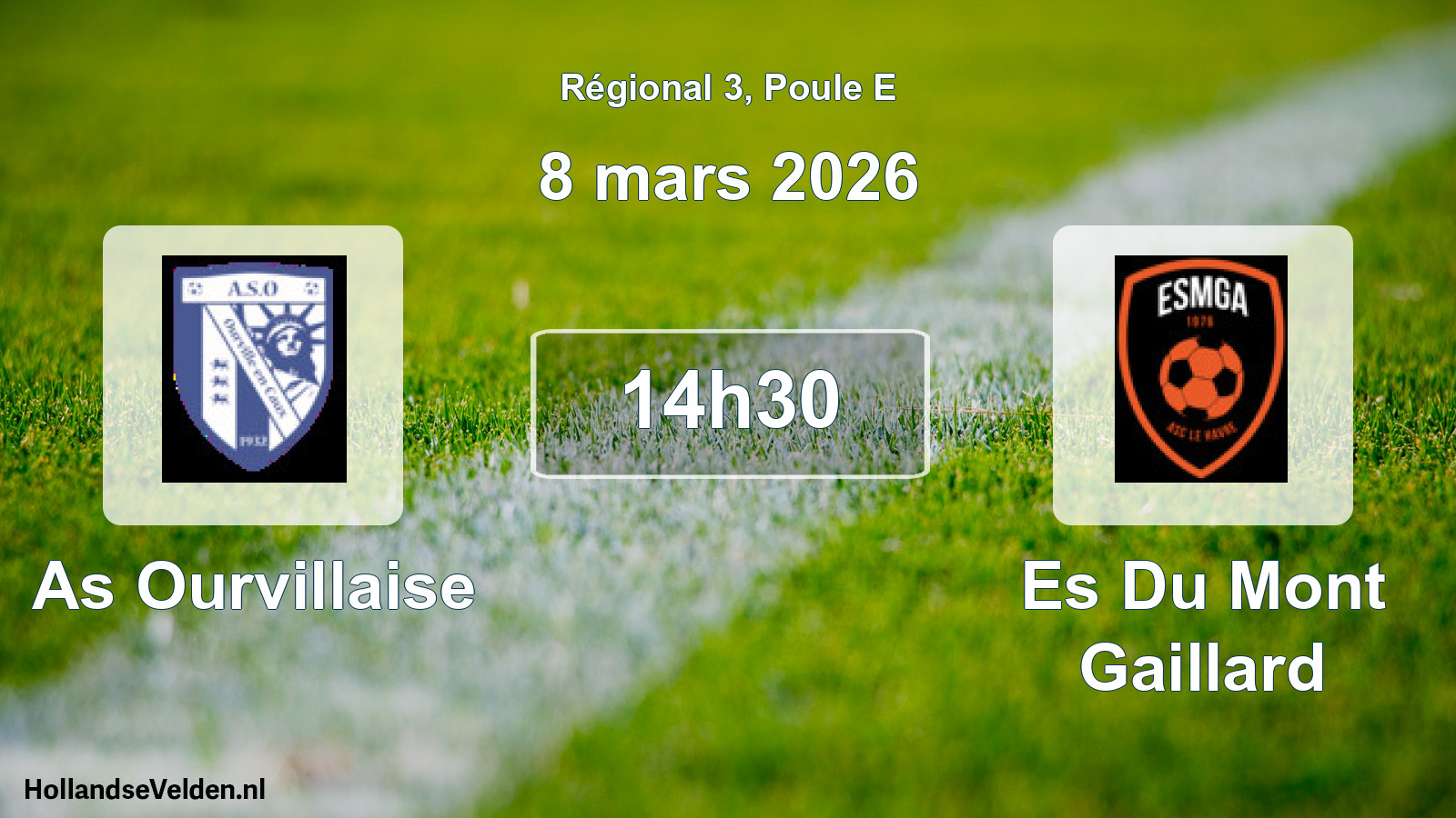 Geplande wedstrijd: As Ourvillaise - Es Du Mont Gaillard (8 maart 2026)