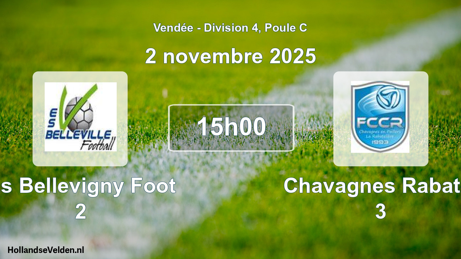 Geplande wedstrijd: Es Bellevigny Foot 2 - Chavagnes Rabatel 3 (2 novembre 2025)