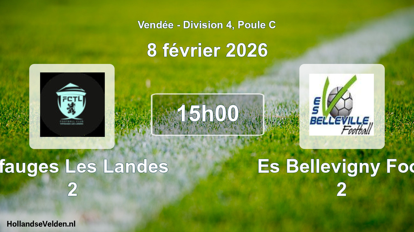 Geplande wedstrijd: Tiffauges Les Landes 2 - Es Bellevigny Foot 2 (8 februari 2026)