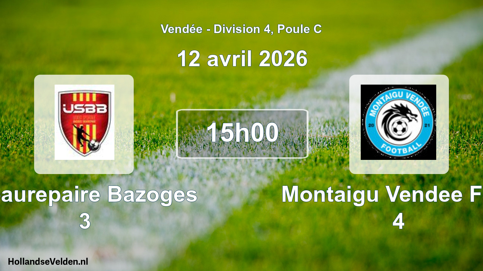 Scheduled Match: Beaurepaire Bazoges 3 - Montaigu Vendee Foot 4 (12 April 2026)
