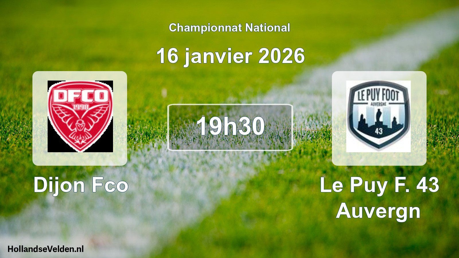 Scheduled Match: Dijon Fco - Le Puy F. 43 Auvergn (16 January 2026)