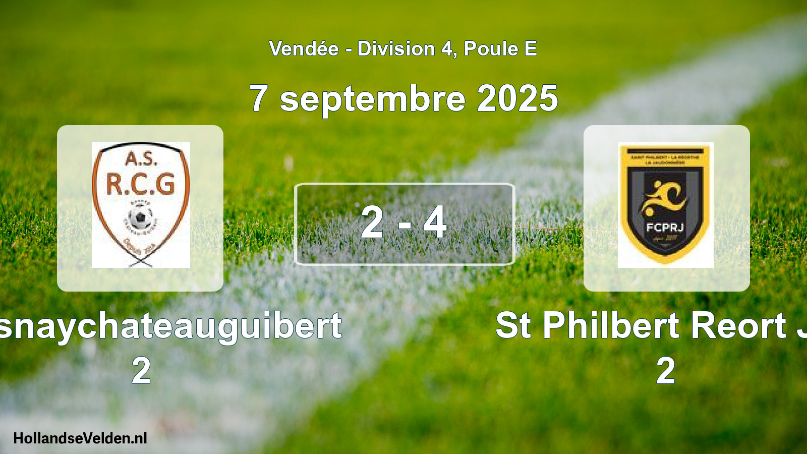 Gespeelde wedstrijd: Rosnaychateauguibert 2 - St Philbert Reort Ja 2 2 - 4 (7 septembre 2025)
