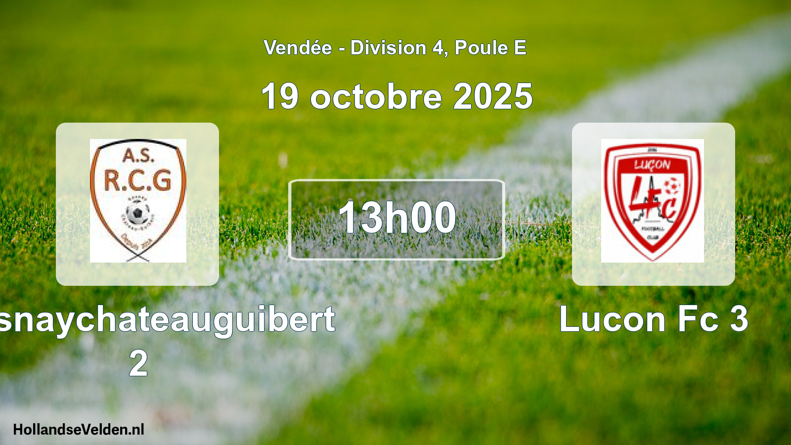 Scheduled Match: Rosnaychateauguibert 2 - Lucon Fc 3 (19 October 2025)