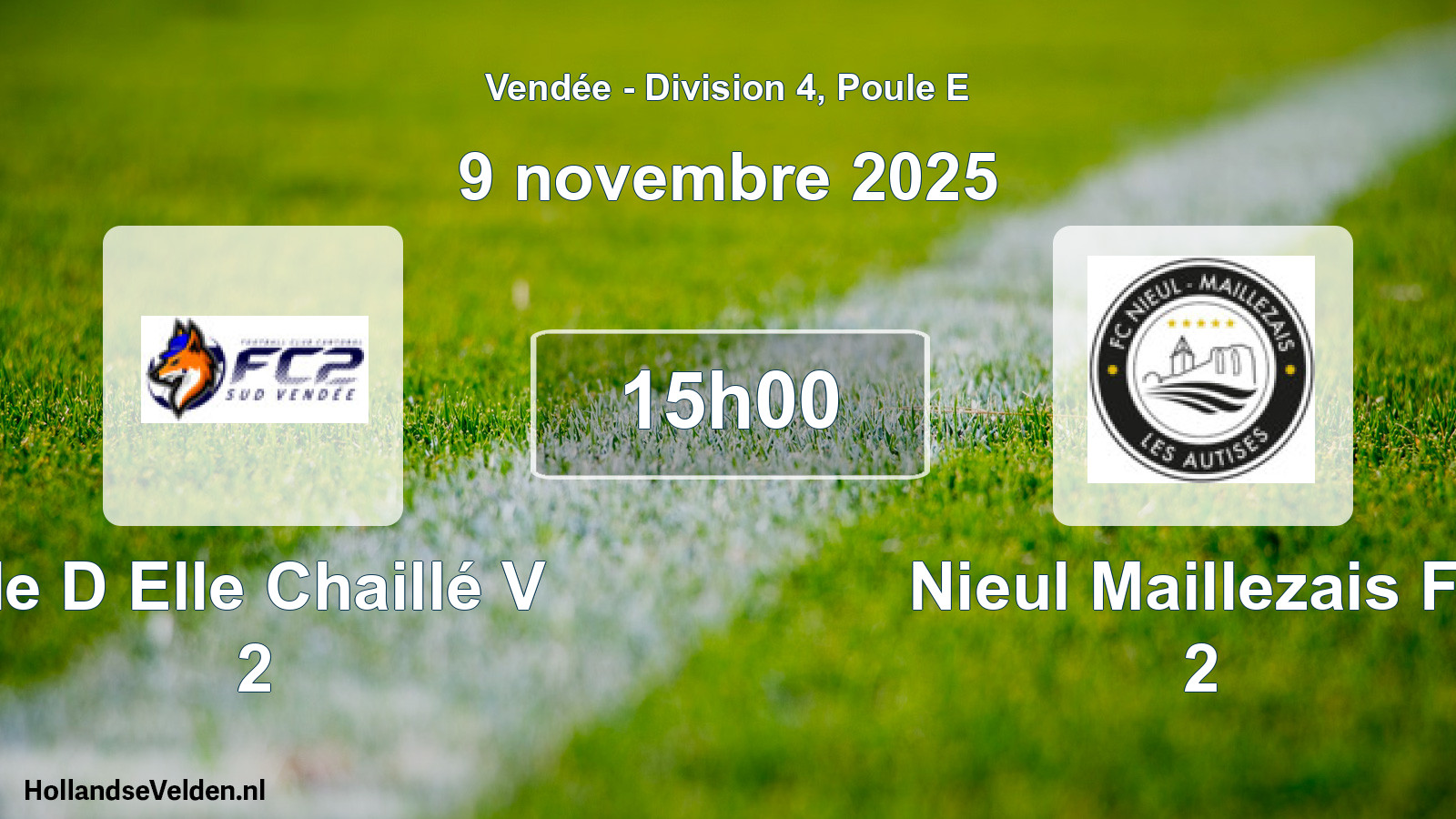 Geplande wedstrijd: Ile D Elle Chaillé V 2 - Nieul Maillezais Fc 2 (9 novembre 2025)