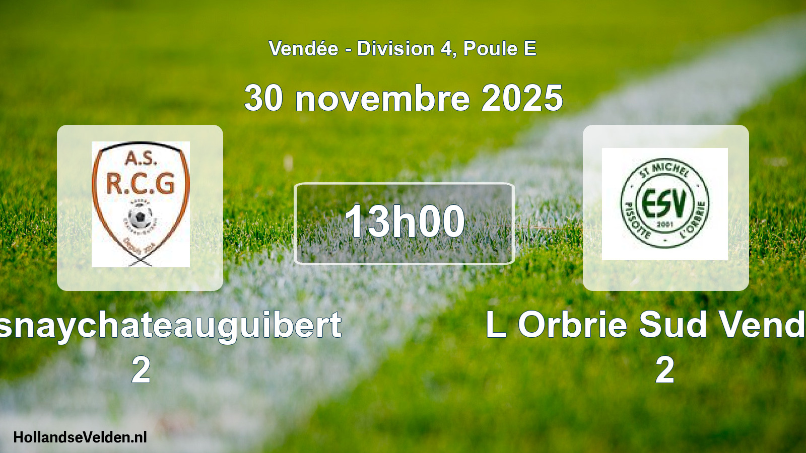 Geplande wedstrijd: Rosnaychateauguibert 2 - L Orbrie Sud Vendee 2 (30 novembre 2025)