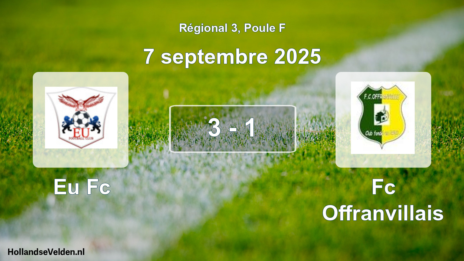 Total number of matches played: Eu Fc - Fc Offranvillais 3 - 1 (7 September 2025)