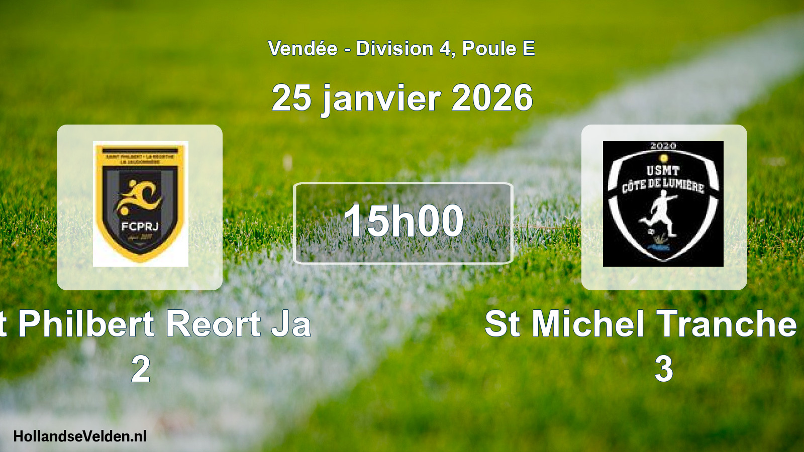 Geplande wedstrijd: St Philbert Reort Ja 2 - St Michel Tranche Tr 3 (25 janvier 2026)