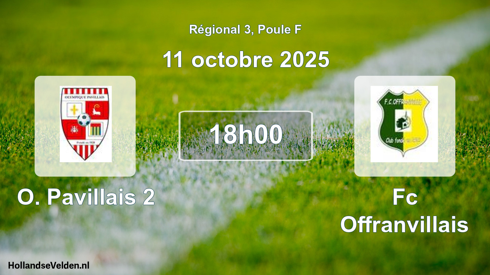 Geplande wedstrijd: O. Pavillais 2 - Fc Offranvillais (11 octobre 2025)