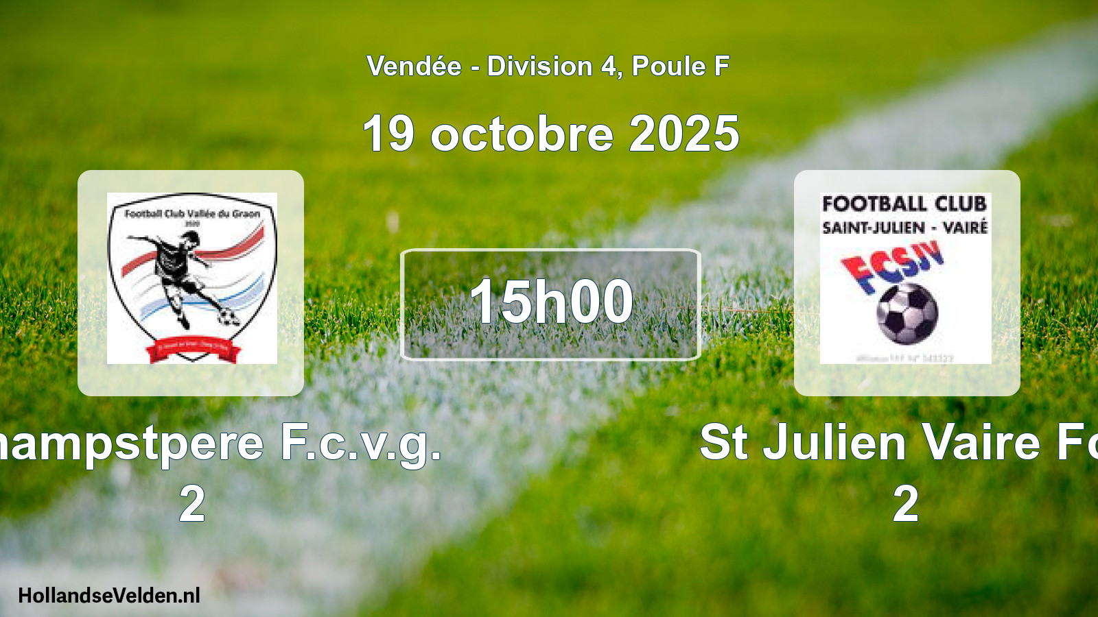 Geplande wedstrijd: Champstpere F.c.v.g. 2 - St Julien Vaire Fc 2 (19 oktober 2025)
