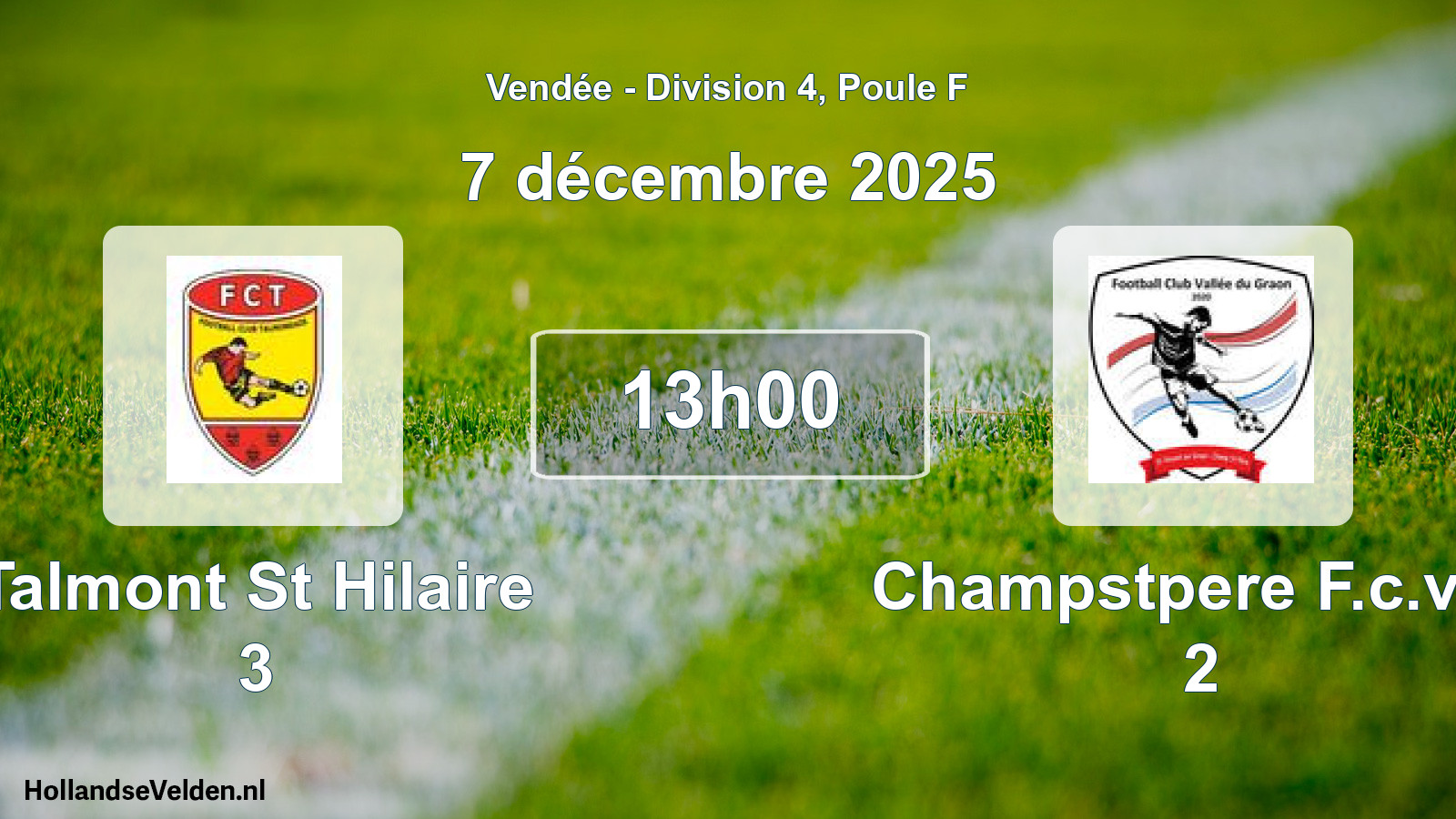 Geplande wedstrijd: Talmont St Hilaire 3 - Champstpere F.c.v.g. 2 (7 décembre 2025)
