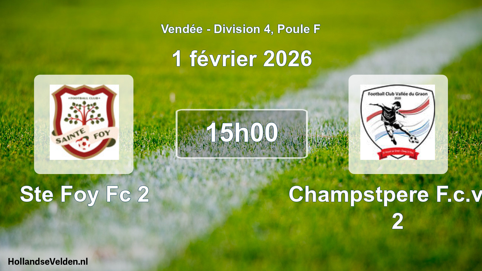 Geplande wedstrijd: Ste Foy Fc 2 - Champstpere F.c.v.g. 2 (1 février 2026)