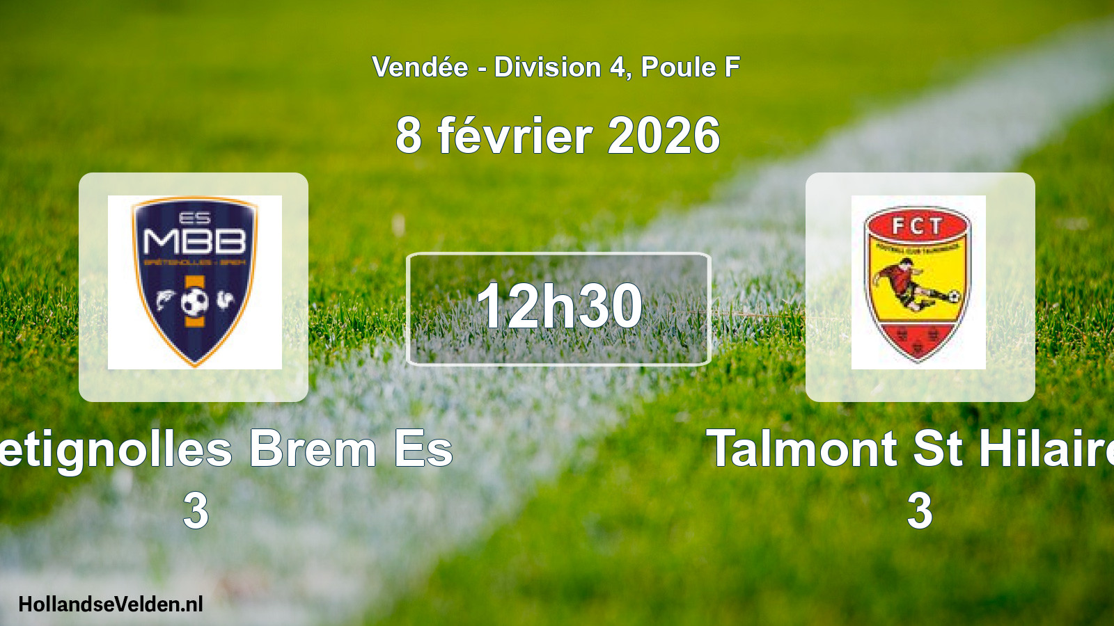 Geplande wedstrijd: Bretignolles Brem Es 3 - Talmont St Hilaire 3 (8 février 2026)