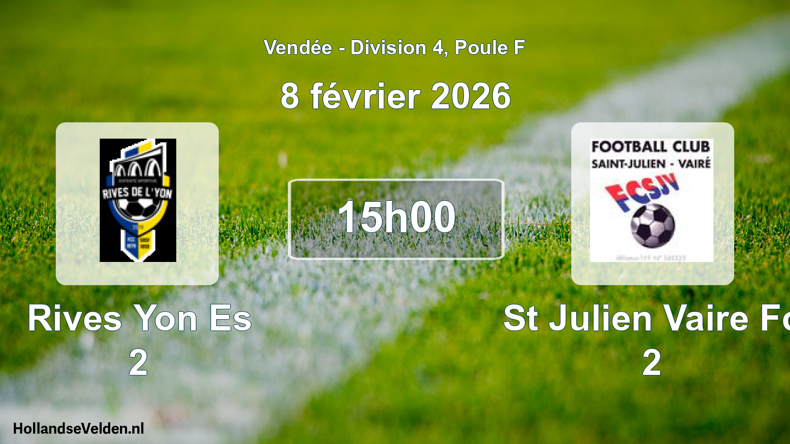 Geplande wedstrijd: Rives Yon Es 2 - St Julien Vaire Fc 2 (8 février 2026)