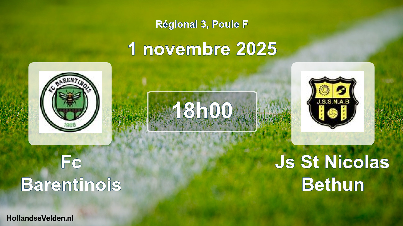 Geplande wedstrijd: Fc Barentinois - Js St Nicolas Bethun (1 november 2025)