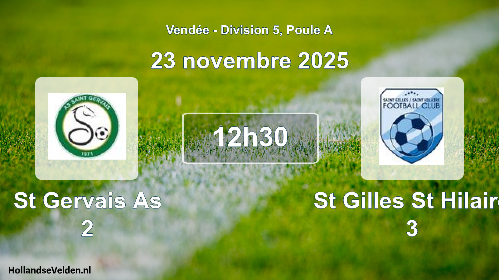 Geplande wedstrijd: St Gervais As 2 - St Gilles St Hilaire 3 (23 november 2025)
